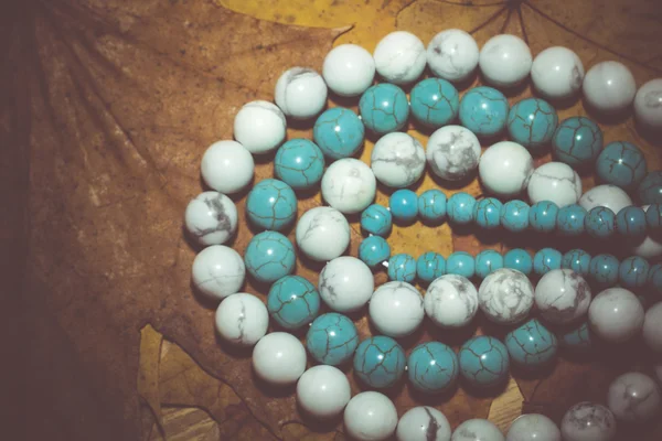 Abalorios de Turquesa Azul y Blanco Retro — Foto de Stock