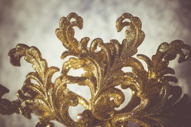 Kar Retro üzerinde altın kar tanesi