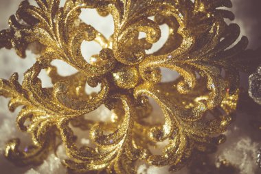 Kar Retro üzerinde altın kar tanesi