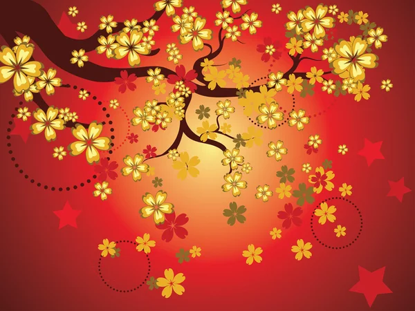 装飾的な桜背景 — ストックベクタ