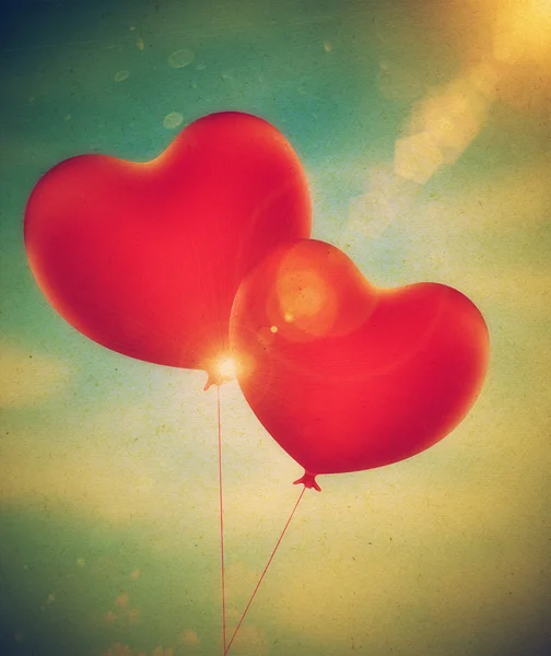 Grunge di palloncini a forma di cuore — Foto Stock