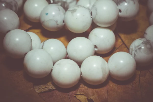 White Turquoise Beads Retro — Stock Photo, Image