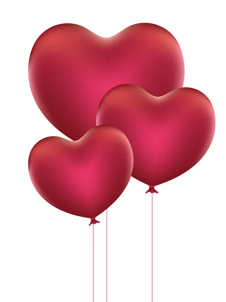 Herzförmige Luftballons — Stockvektor