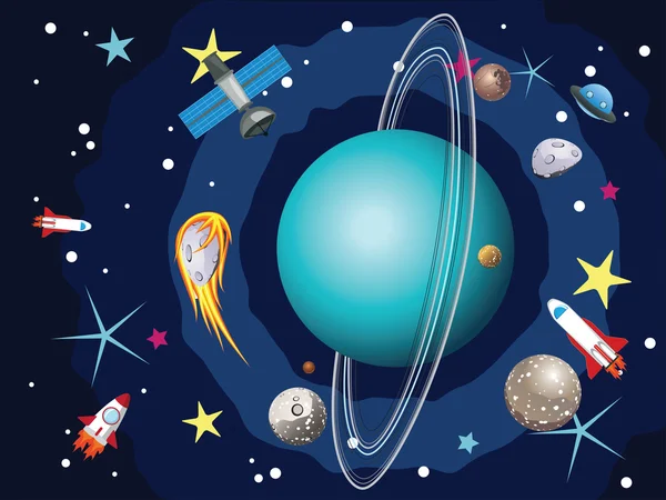 Planeta Uran w przestrzeni — Wektor stockowy