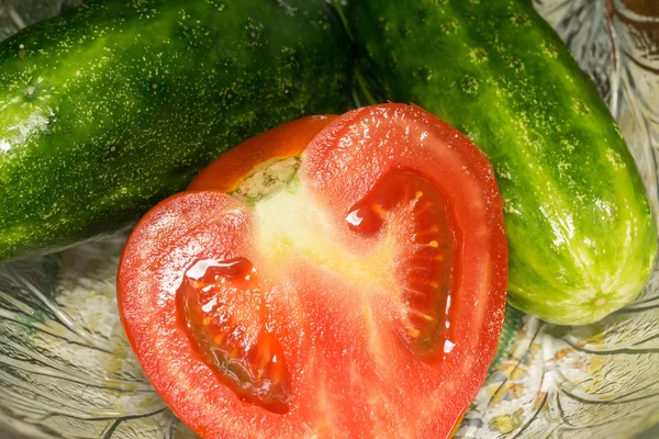 赤いトマト カット — ストック写真