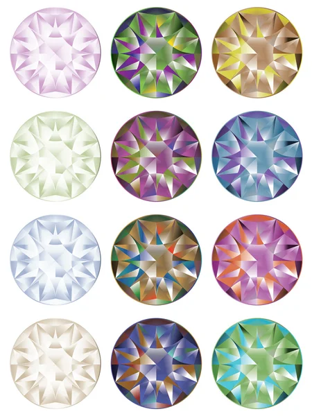 Diamants brillants sertis — Image vectorielle