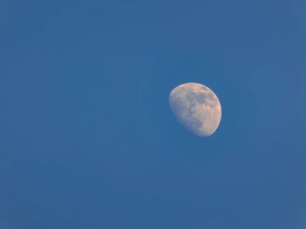 Volle Maan Een Volledig Blauwe Wolkenloze Hemel — Stockfoto