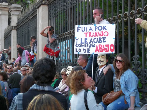 Madrid Spain 2012 마드리드 대규모 시위가 있었고 운동이 이끌었다 2012 — 스톡 사진