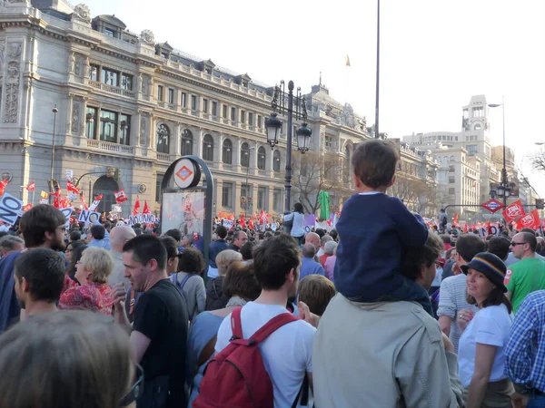 Madrid Spain Березня 2012 Масивні Демонстрації Під Час Загального Страйку — стокове фото