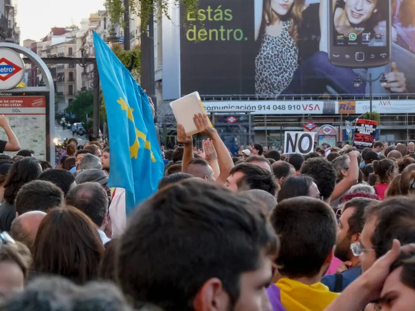 Madrid Spagna Luglio 2012 Minatori Asturiani Sciopero Sono Stati Ricevuti — Foto Stock