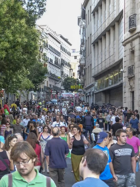 Madrid Spagna Luglio 2012 Minatori Asturiani Sciopero Sono Stati Ricevuti — Foto Stock