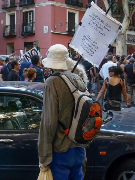 Μαδρίτη Ισπανία Ιουλίου 2012 Αστούριοι Ανθρακωρύχοι Απεργία Γίνονται Δεκτοί Στη — Φωτογραφία Αρχείου