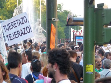 Madrid, İspanya; 15 Ekim 2011. 15-M Hareketi liderliğindeki 15-O protestoları sırasında Madrid 'de büyük bir gösteri yapıldı. Fotoğraf: 15 Ekim 2011, Madrid, İspanya