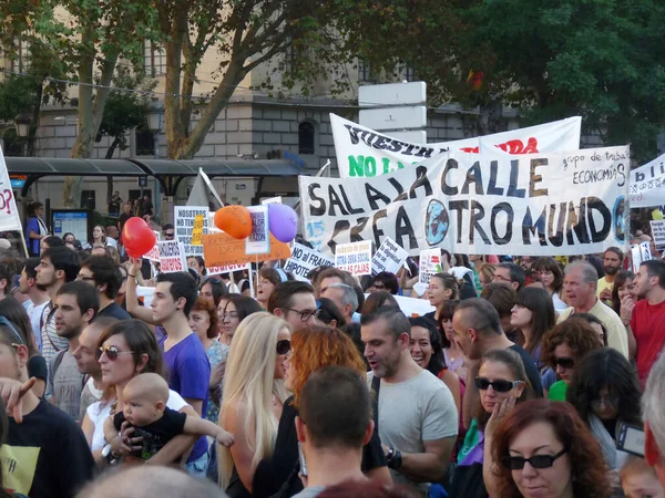 Madrid Spagna Ottobre 2011 Manifestazione Massa Madrid Durante Proteste Guidata — Foto Stock