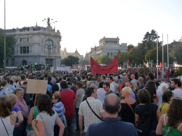 Madrid España Octubre 2011 Manifestación Masiva Madrid Durante Las Protestas —  Fotos de Stock