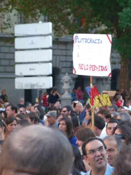 Madrid Espanha Outubro 2011 Manifestação Maciça Madrid Durante Protestos Liderados — Fotografia de Stock