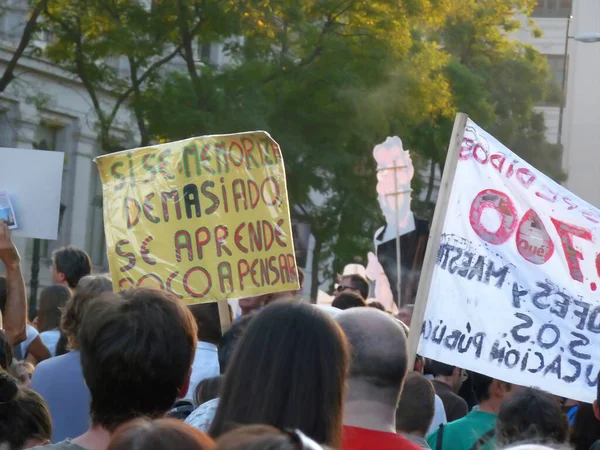 Madrid Espagne Octobre 2011 Manifestation Massive Madrid Lors Des Manifestations — Photo