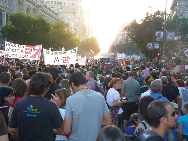 Madrid Spagna Ottobre 2011 Manifestazione Massa Madrid Durante Proteste Guidata — Foto Stock