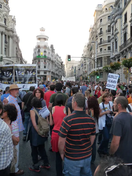 Madrid Spagna Ottobre 2011 Manifestazione Massa Madrid Durante Proteste Guidata — Foto Stock