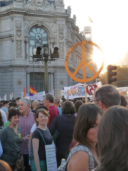 Madrid Spain Жовтня 2011 Масивні Демонстрації Мадриді Під Час Протестів — стокове фото