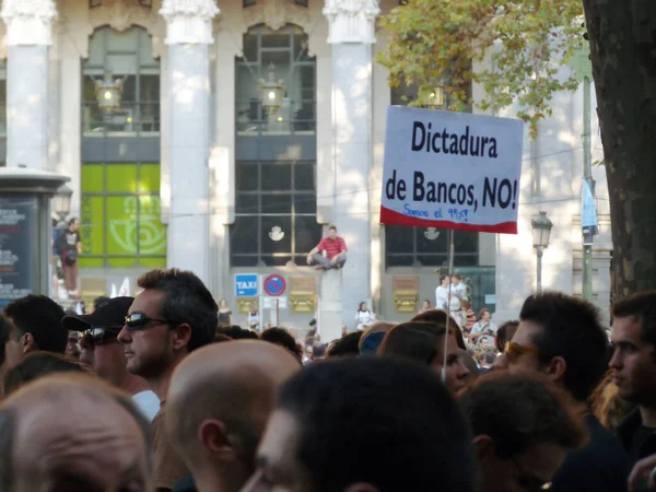 Madrid Spain Жовтня 2011 Масивні Демонстрації Мадриді Під Час Протестів — стокове фото