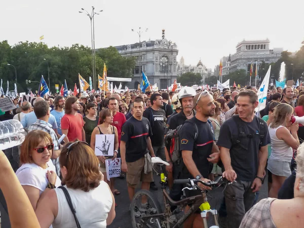 Madrid Spagna Luglio 2012 Manifestazione Massa Madrid Durante Proteste Guidata — Foto Stock