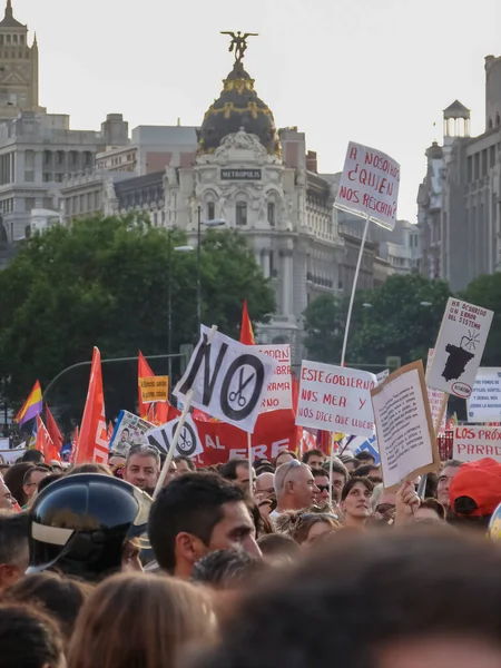 Madrid Spagna Luglio 2012 Manifestazione Massa Madrid Durante Proteste Guidata — Foto Stock