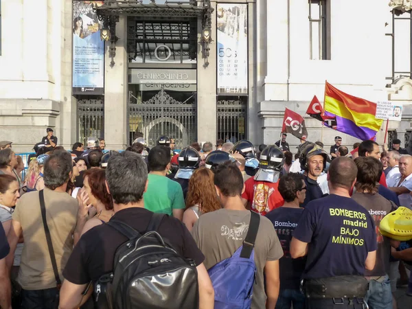 Madrid Spanien Juli 2012 Massiv Demonstration Madrid Protesterna Ledd Rörelsen — Stockfoto