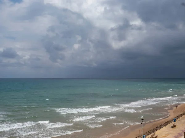 Havsutsikt Solig Sommarmorgon Med Lugnt Hav Valencia Spanien — Stockfoto