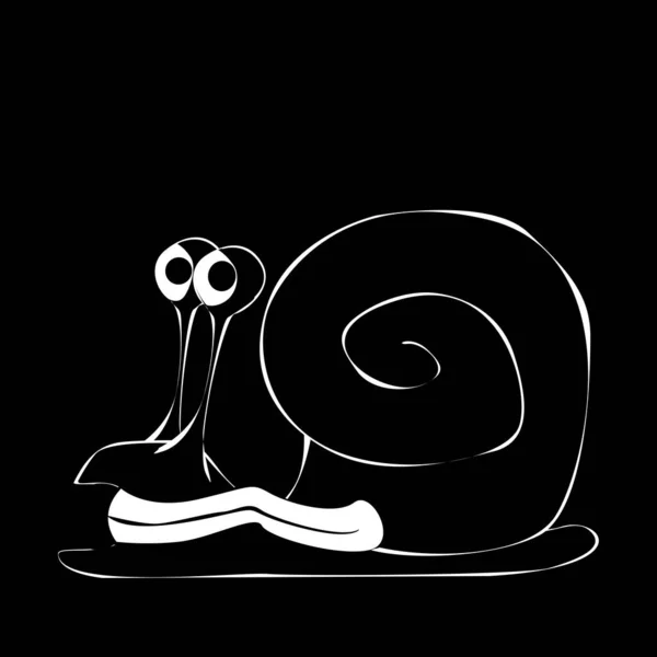 Siyah Beyaz Karikatür Sümüklüböceği — Stok fotoğraf