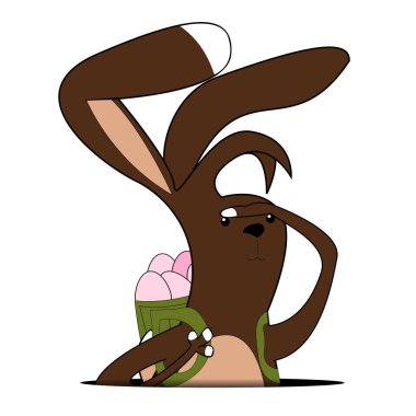 Yumurta paketiyle birlikte Paskalya tavşanı.