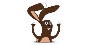 Tavşan büyük bir eğlenceyle evinde.