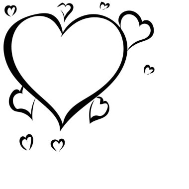 Aşk kalp el karalama simgesi çizmek