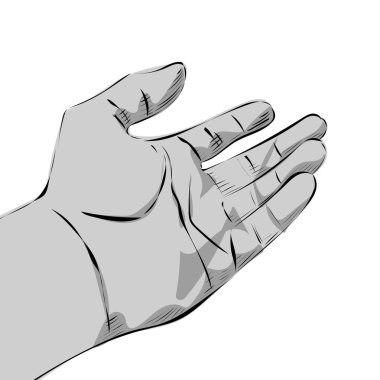 vektör eli siyah ve beyaz çizimi