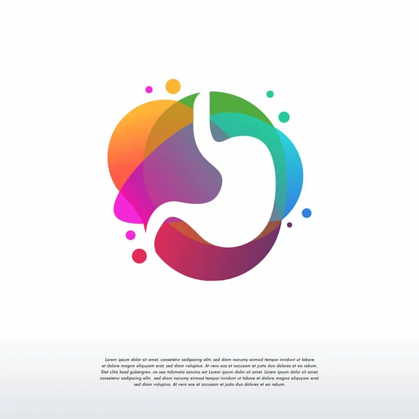 Colorful Stomach Care Logo Vector Care Logo Designs Template Design — Stock Vector