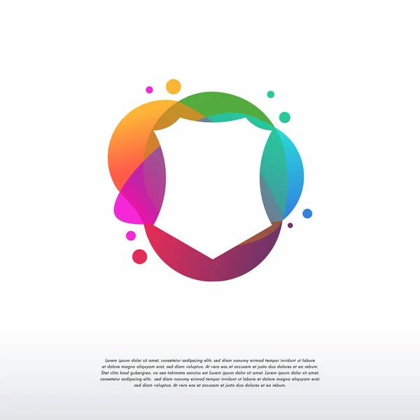 Modèle Logo Bouclier Moderne Coloré Symbole Logo Sécurité Icône Symbole — Image vectorielle