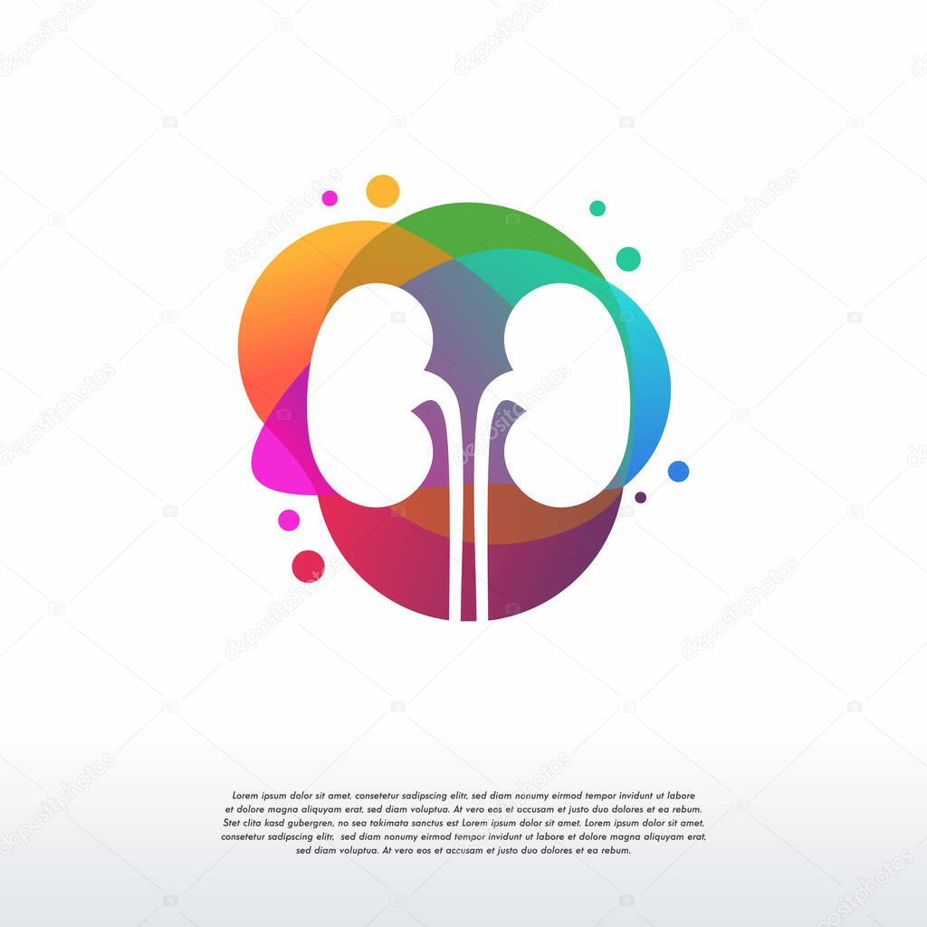 Colorful Kidney Care logo designs concept vector, Health Kidney logo template designs
