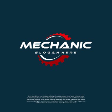 Gear Logosu Şablon Vektörü, Mekanik logo sembolü, logo simgesi şablonu dizayn etti