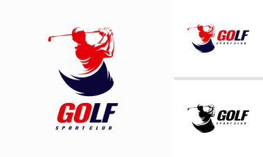 Hızlı Golf Logosu Tasarımı, Golf Spor Silueti Logo Tasarımı Şablonu