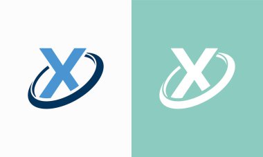 Basit Kalkan Harfi X logo tasarımları, X Kalkanı Gezegen Çemberi logo simgesi simgesi şablonu