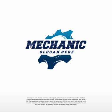 Gear Logosu Şablon Vektörü, Mekanik logo sembolü, logo simgesi şablonu dizayn etti