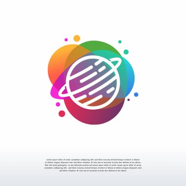 Renkli Gezegen logo vektörü, Globe logo tasarımı şablon, tasarım konsepti, logo, şablon elemanı