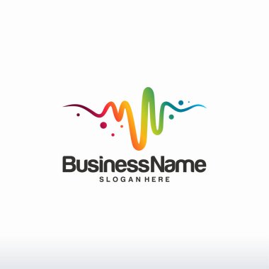 Renkli Nabız Logosu Minimalist vektörü, Renkli Nabız Simgesi