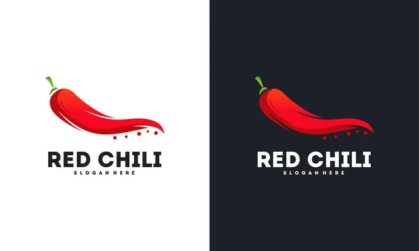 Logo Hot Chili Desain Konsep Vektor Desain Logo Spicy Pepper - Stok Vektor