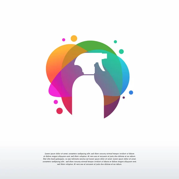 Разноцветный Вектор Логотипа Cleaning House Шаблон Логотипа Cleaning Service Концепция — стоковый вектор