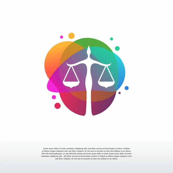 Colorful Law Scale Logo Vector Arbitrator Logo Designs Template Design — Stock Vector