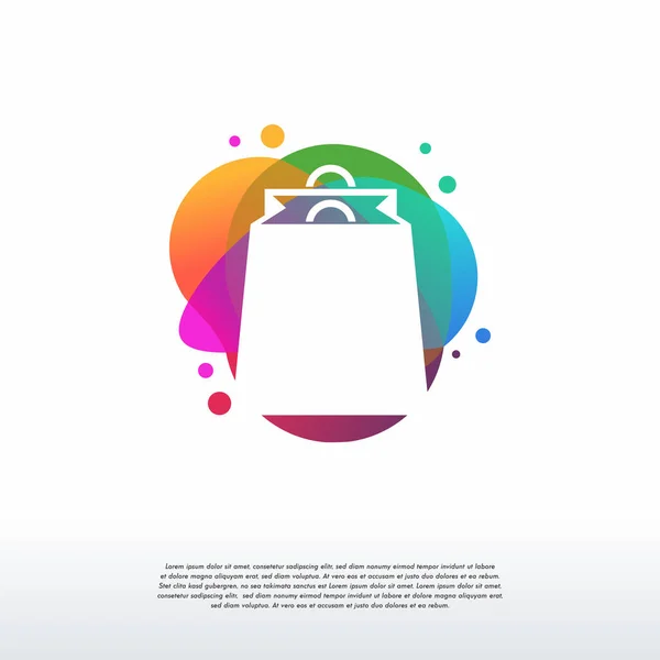 Разноцветный Вектор Логотипа Покупок Шаблон Логотипа Концепция Дизайна Логотип Элемент — стоковый вектор