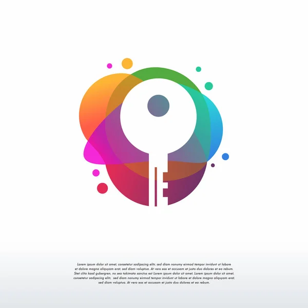 Πολύχρωμο Λογότυπο Key Σχεδιάζει Πρότυπο Έννοια Σχεδιασμού Λογότυπο Στοιχείο Λογότυπου — Διανυσματικό Αρχείο