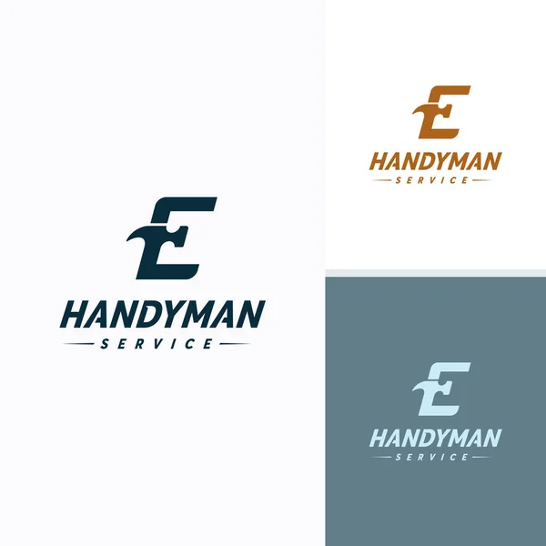Servicios Handyman Logotipo Diseño Vectores Letra Martillo Logo — Vector de stock