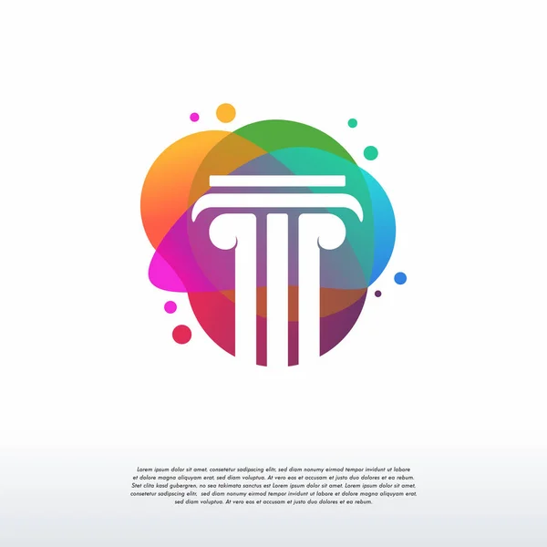 カラフルな柱のロゴベクトル 強い柱のロゴデザインテンプレート デザインコンセプト テンプレートのロゴタイプ要素 — ストックベクタ